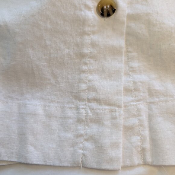 SAKS FIFTH AVENUE Linen Blend top blouse shirt SIZE M Squareneck Exclusivity NWT - Picture 4 of 13